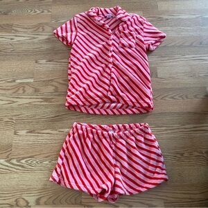 Striped Red and White Pajama Set